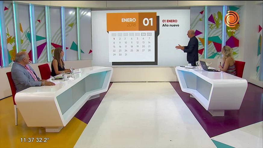 Calendario de feriados para el 2018