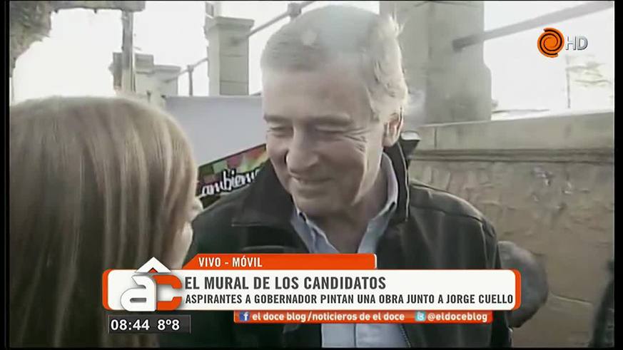 Aguad pintó un mural y criticó a Schiaretti