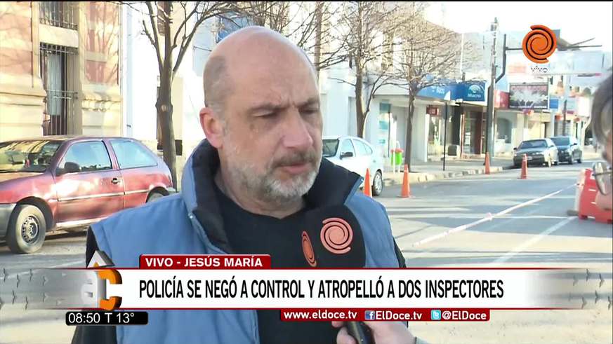 Policía atropelló a dos inspectores al negarse a un control