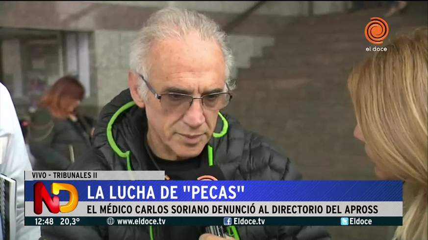 "Pecas" Soriano se presentó como querellante en la denuncia al Apross