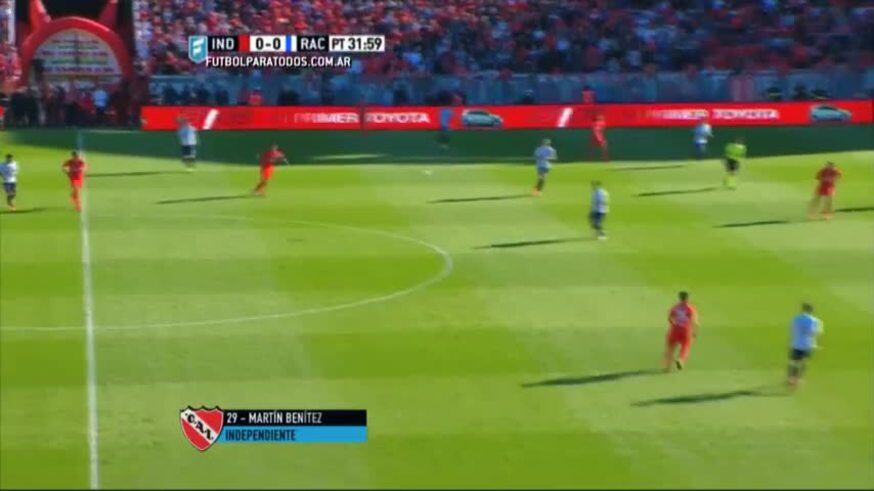 Gol de Benítez para Independiente contra Racing