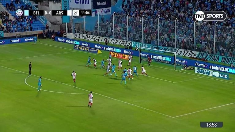 El primer gol de Lema para Belgrano ante Arsenal