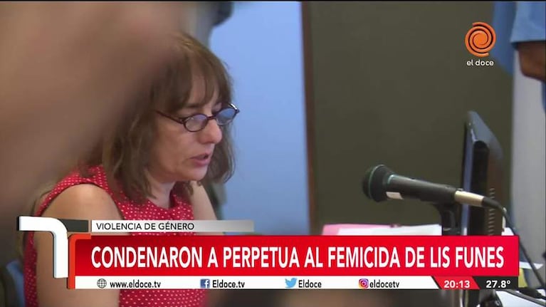 Llanto de conformidad en el juicio por el femicidio de Lis Funes