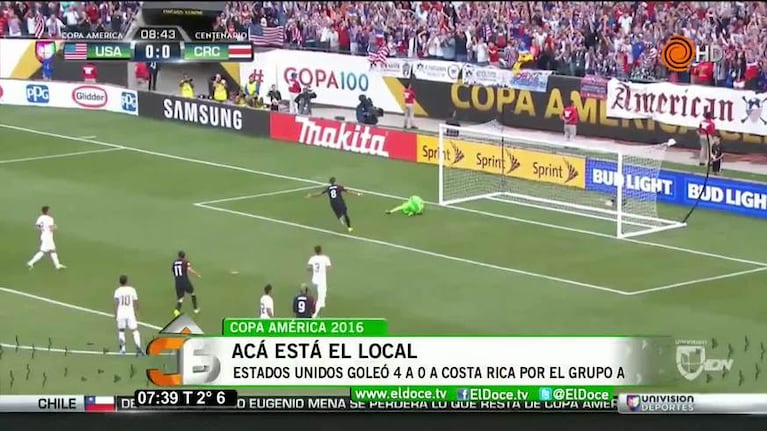 Los goles de EE.UU. 4 - Costa Rica 0 y Colombia 2 - Paraguay 1