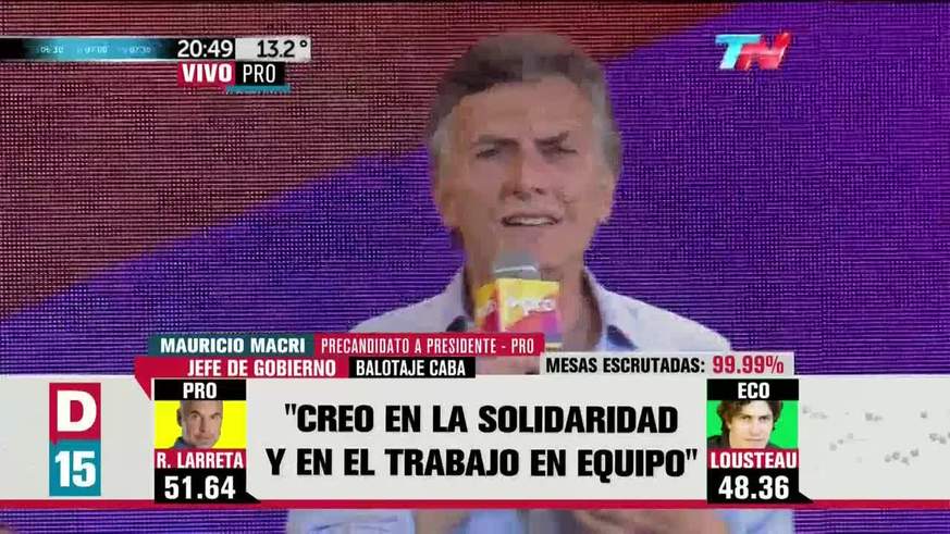 Macri festejó el triunfo de Larreta