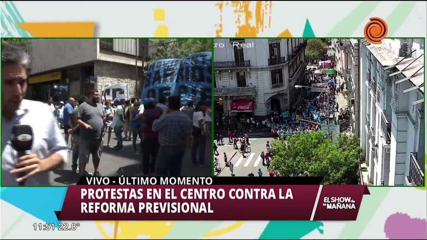 Protestas en el centro contra la Reforma Previsional