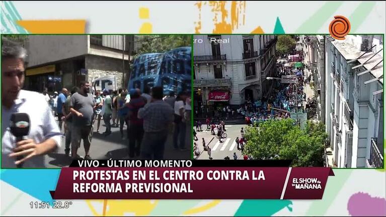 Protestas en el centro contra la Reforma Previsional