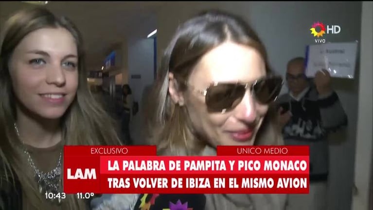 Pampita y Mónaco volvieron en el mismo vuelo