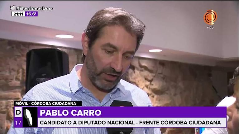 Pablo Carro: "Mejoramos con respecto a las PASO"