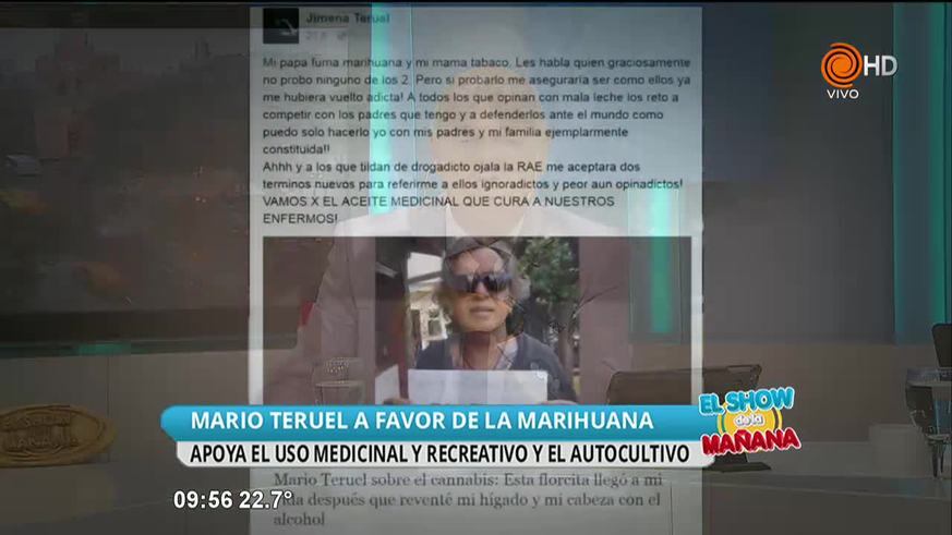 Mario Teruel a favor de la marihuana