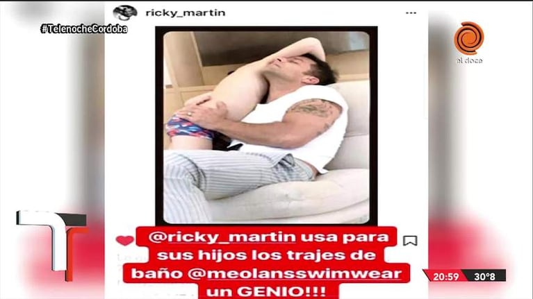 La felicidad de Meolans al ver que los hijos de Ricky Martin usan sus mallas