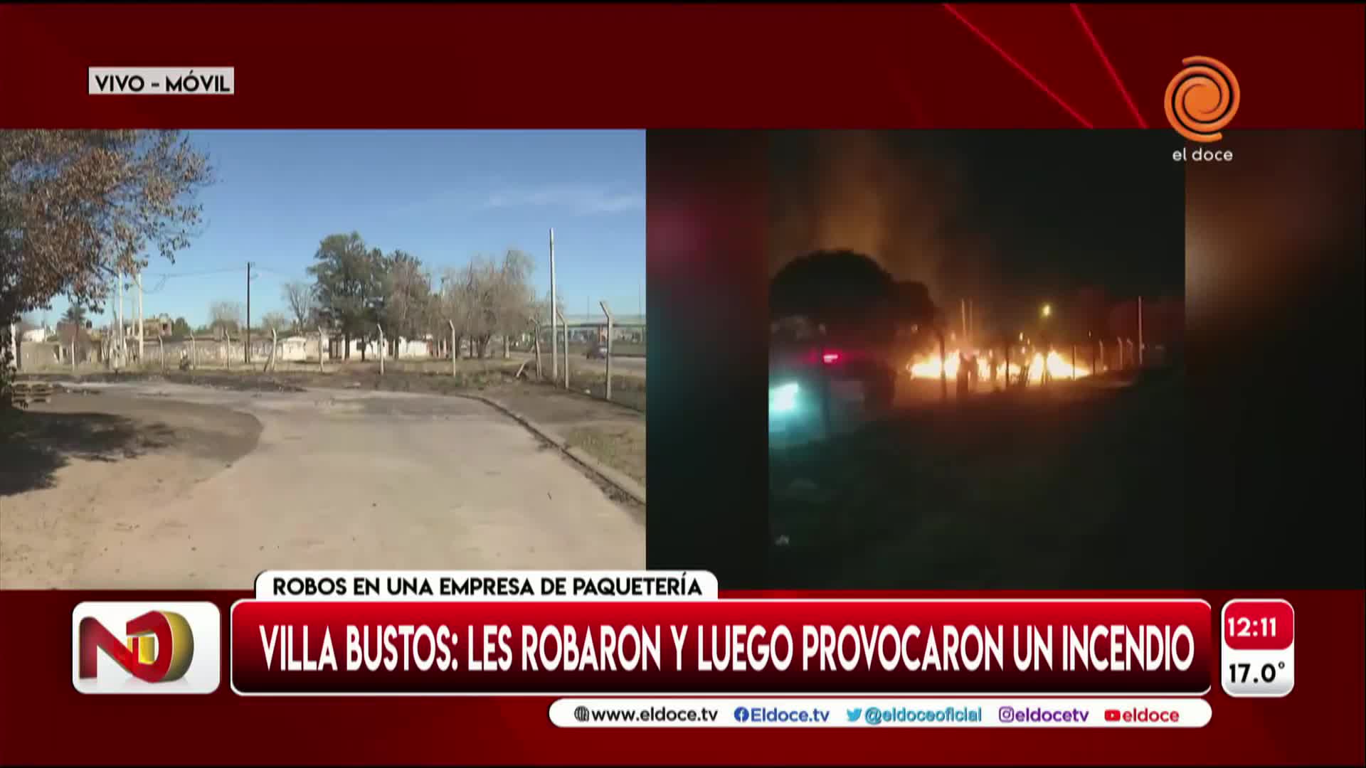 30 ladrones saquearon un galpón y lo incendiaron