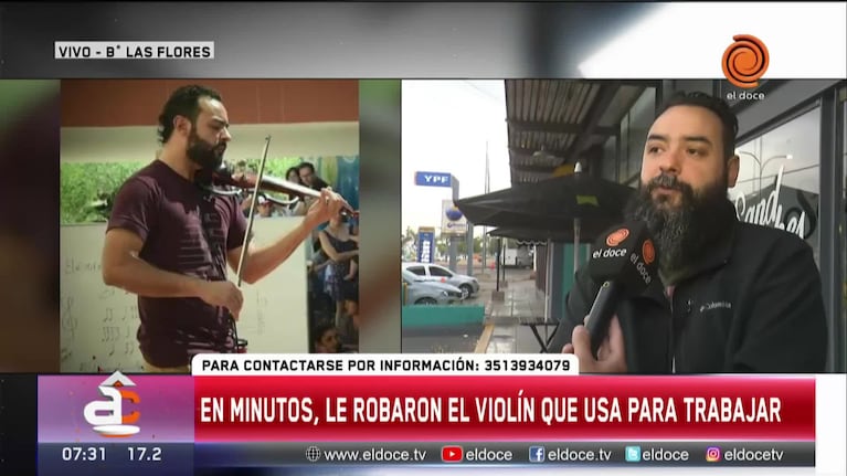 El drama de un músico cordobés tras el robo de su violín