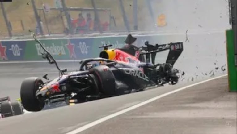 Así fue el terrible choque de Vertappen contra el muro en el GP de Países Bajos