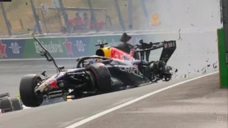 Así fue el terrible choque de Vertappen contra el muro en el GP de Países Bajos