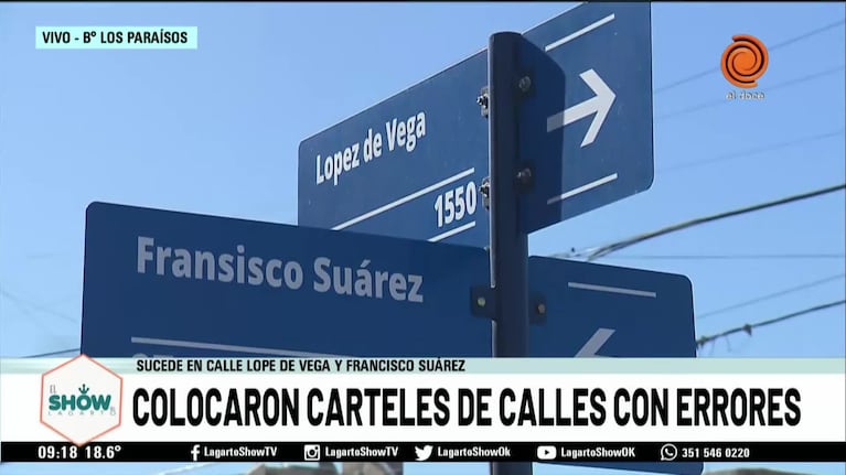 Colocaron carteles de calles con nombres mal escritos