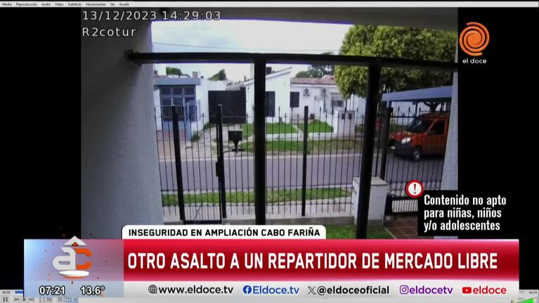 Motochoros asaltaron a una repartidora, la tiraron al suelo y golpearon