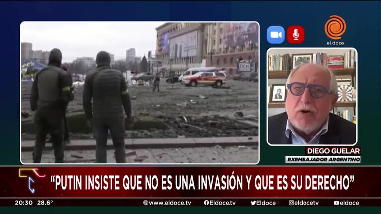 Diego Guelar sobre el pacto de Ucrania y Rusia: "Putin va por todo"