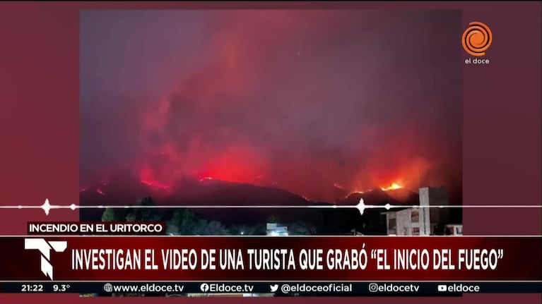 El testimonio de la turista que filmó el inicio del fuego en el Uritorco