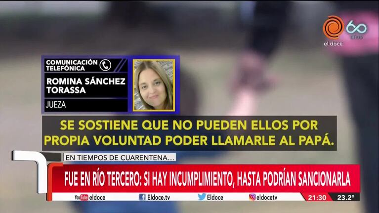 Río Tercero: obligan a una madre a que sus hijos hagan videollamada con su padre