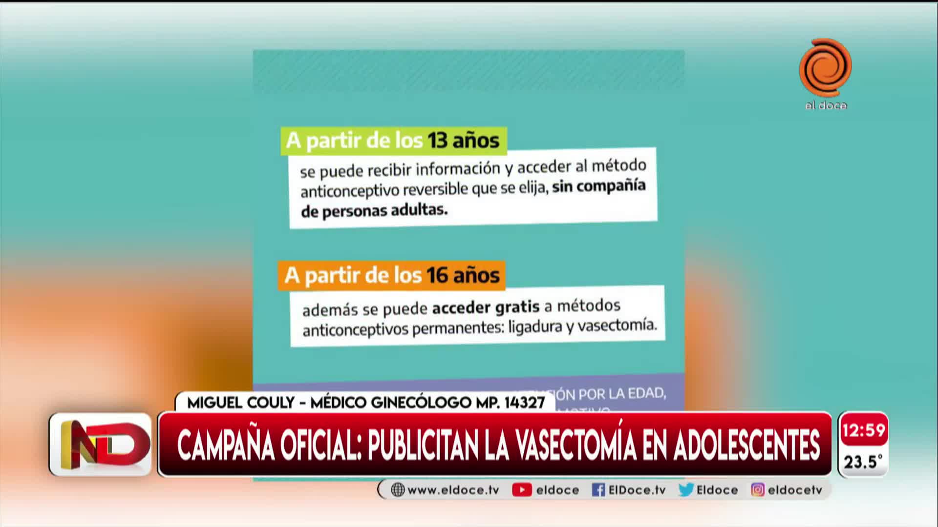 Publicitan la vasectomía y la ligadura de trompas a partir de los 16 años