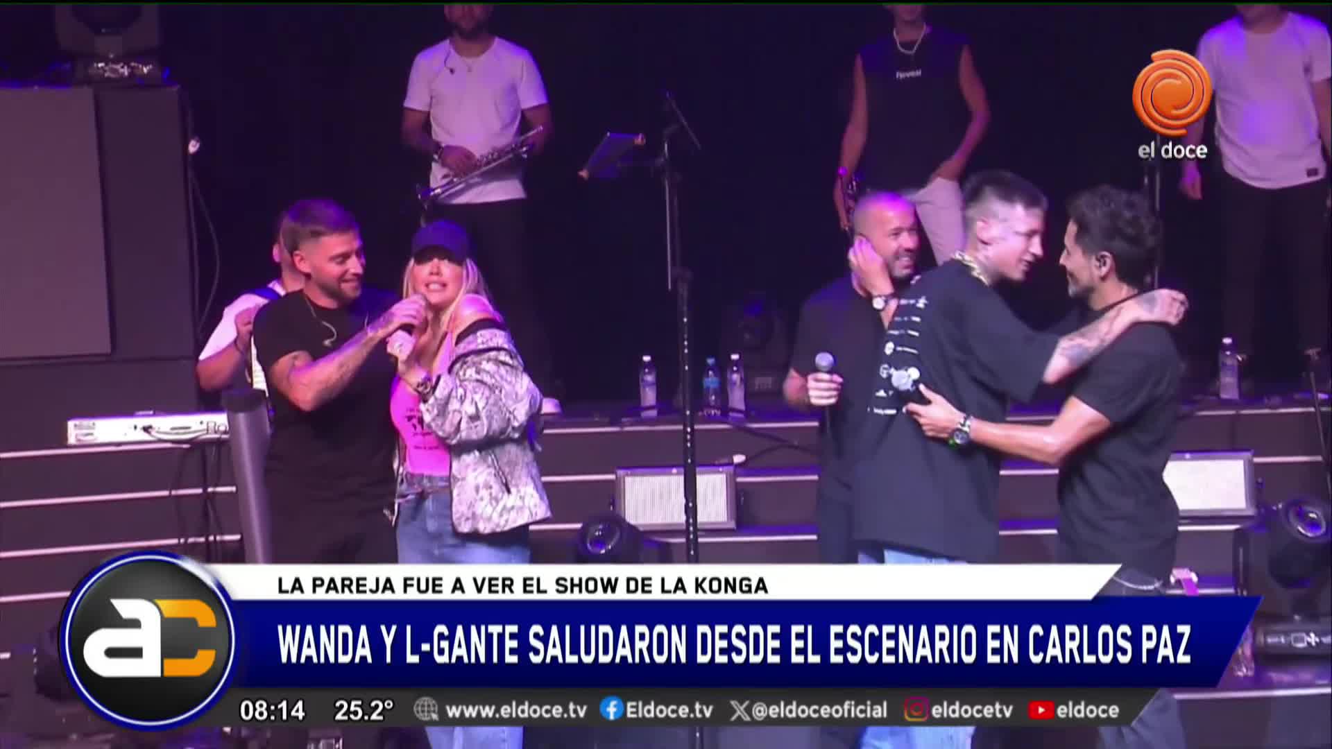 Wanda Nara y L-Gante en el show de La Konga