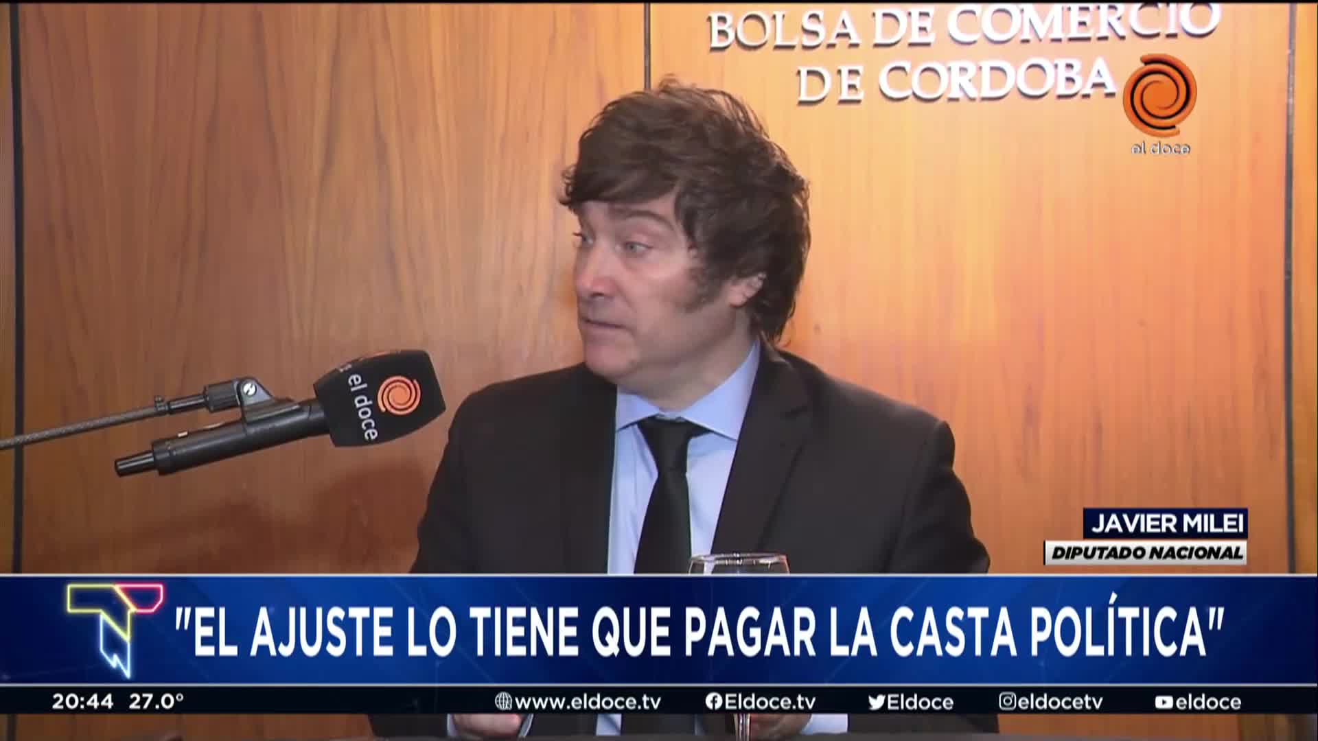 Milei habló en la Bolsa de Comercio: "El ajuste lo tiene que pagar la casta"