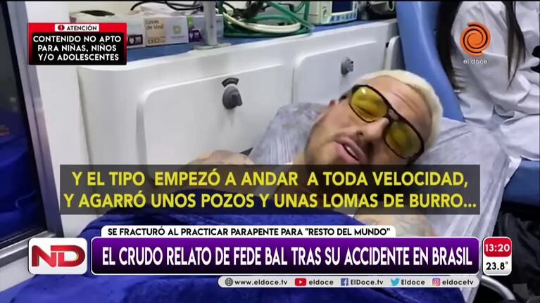 El relato de Fede Bal tras su accidente en Brasil