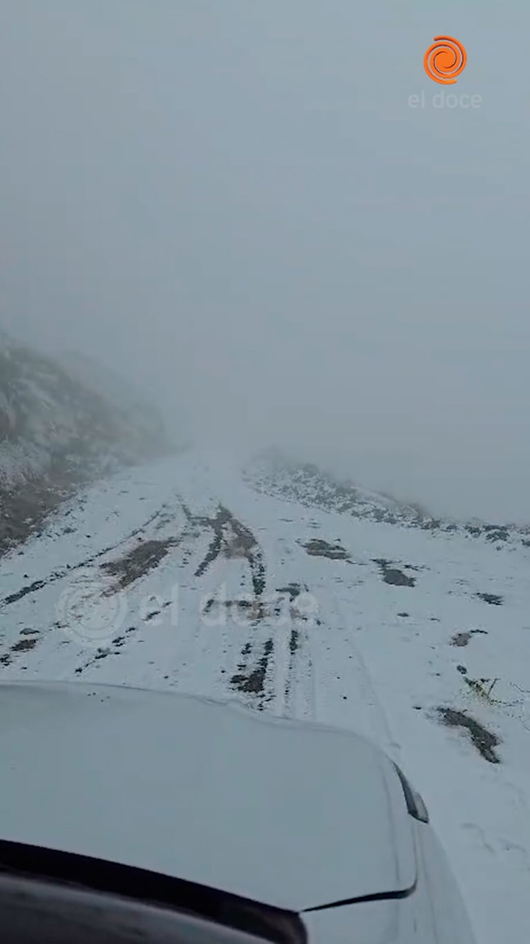Todo nevado, el paisaje camino a Los Linderos