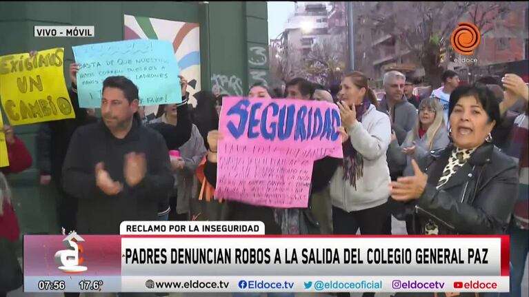 Padres denuncian robos a alumnos a la salida del colegio General Paz