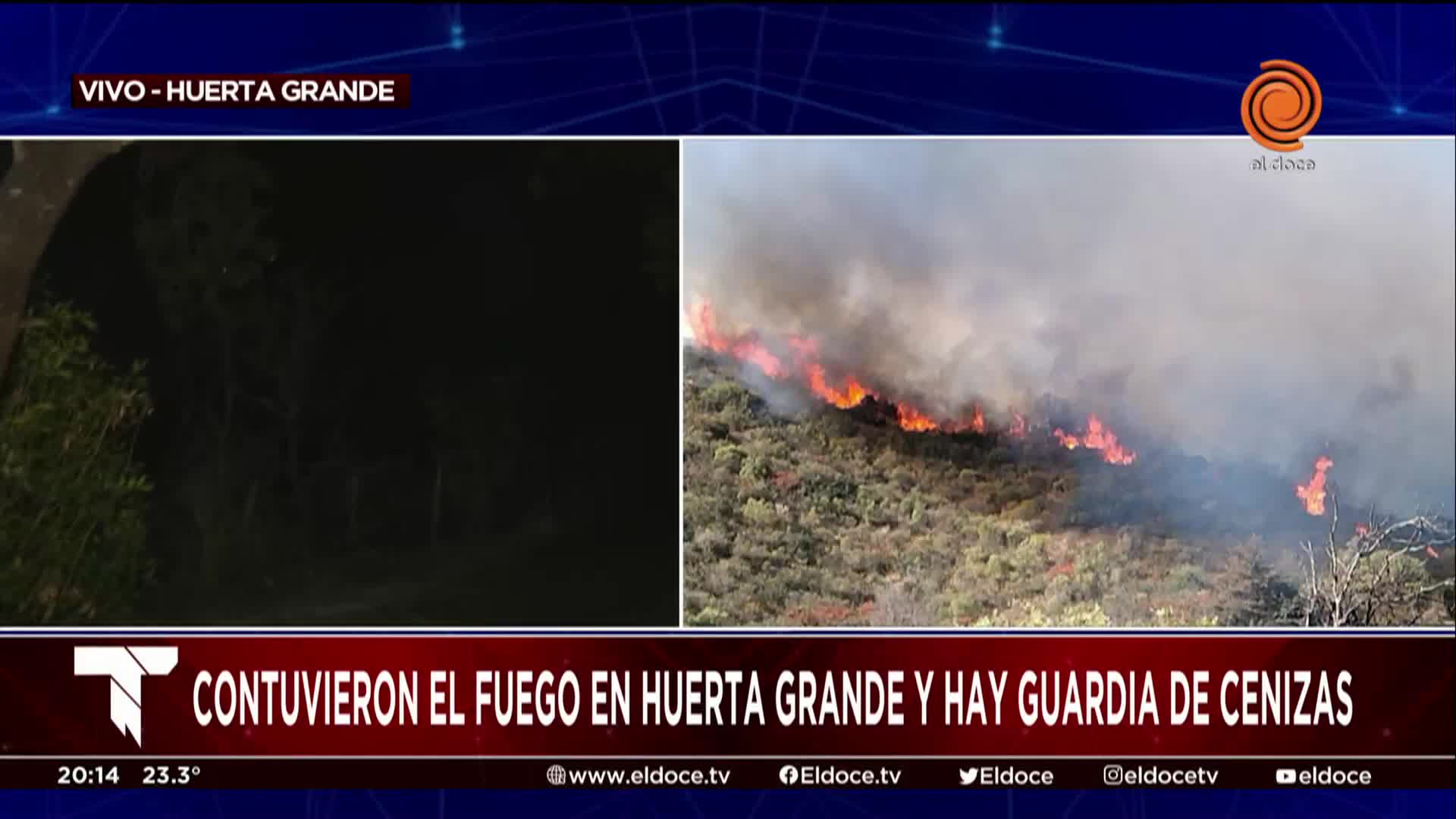 Contuvieron el incendio en Huerta Grande pero sigue la preocupación