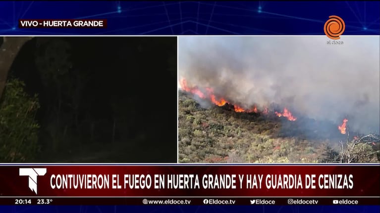Contuvieron el incendio en Huerta Grande pero sigue la preocupación