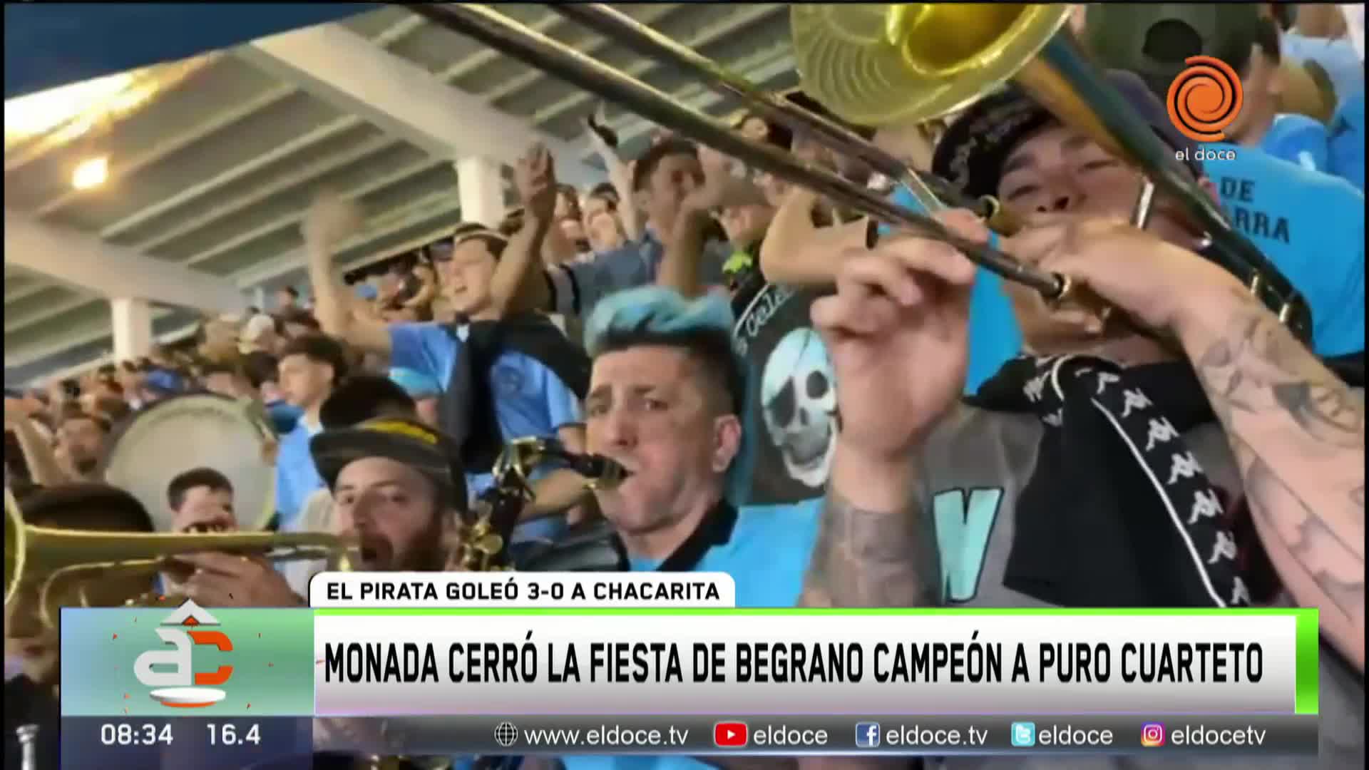 Monada cerró la fiesta de Belgrano campeón a pura fiesta