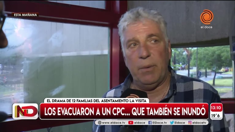 Los evacuaron y los llevaron a un CPC que también estaba inundado