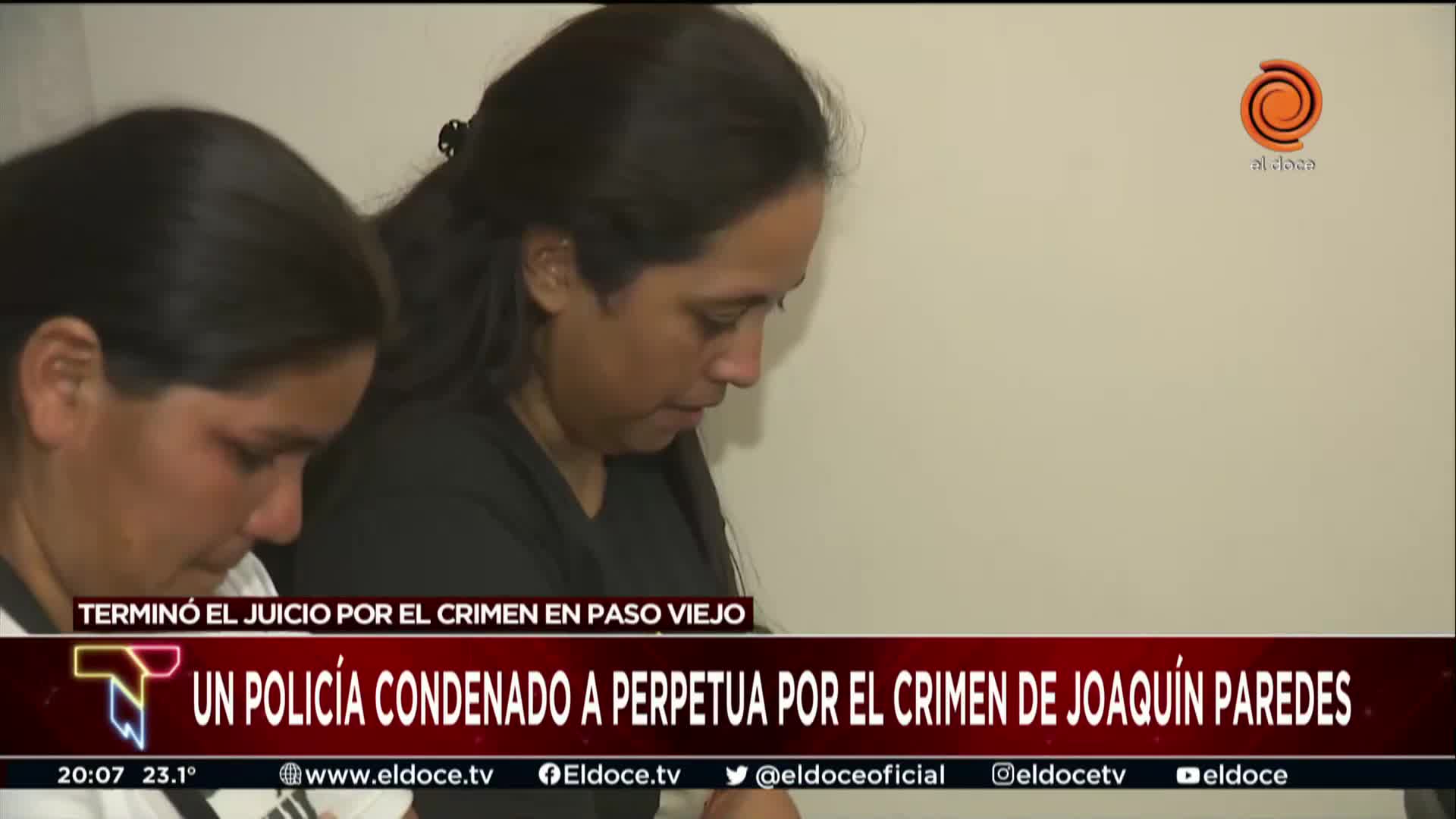 La sentencia por el crimen de Joaquín Paredes