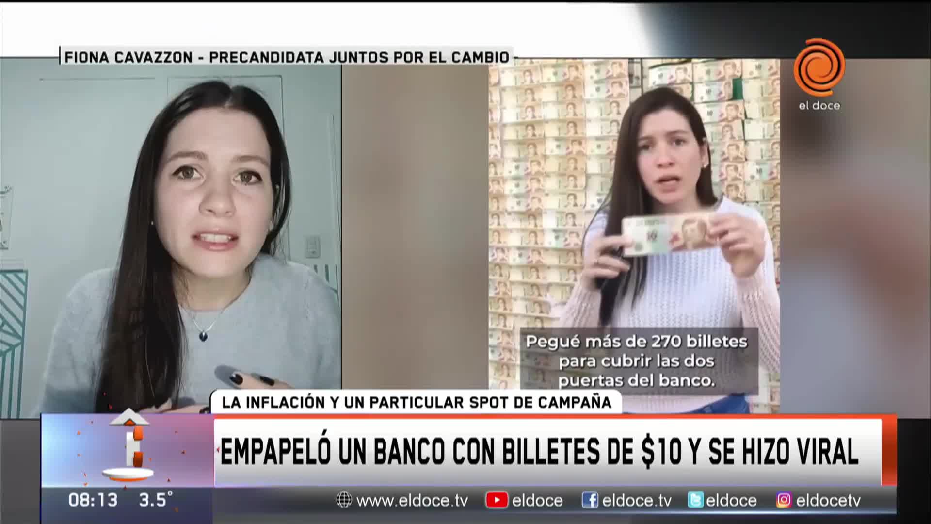 Empapeló el Banco Nación con billetes de 10 pesos y se volvió viral