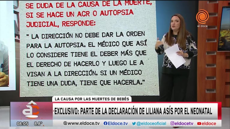 Exclusivo: las declaraciones de la exdirectora del Neonatal