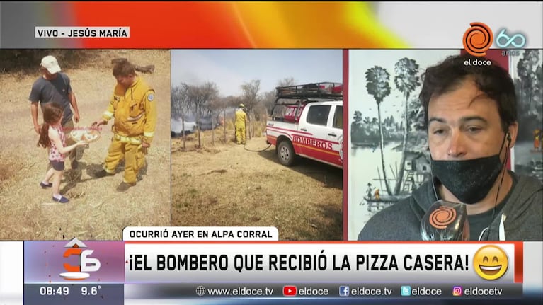 Alpa Corral: una niña le preparó pizza a los bomberos