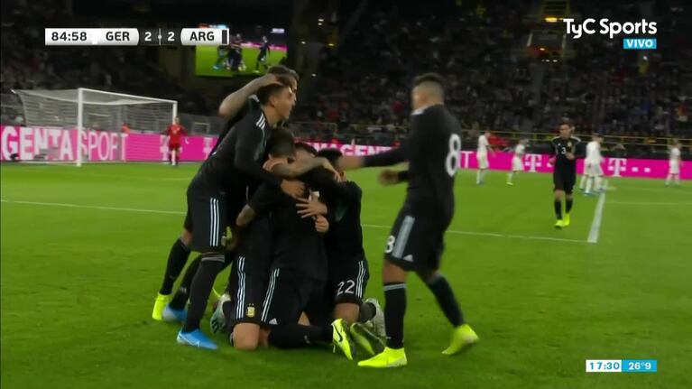 Argentina-Alemania: el empate de Ocampos