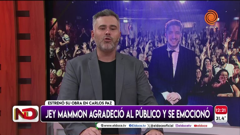 Jey Mammón confesó qué sintió en el debut de su obra en Carlos Paz