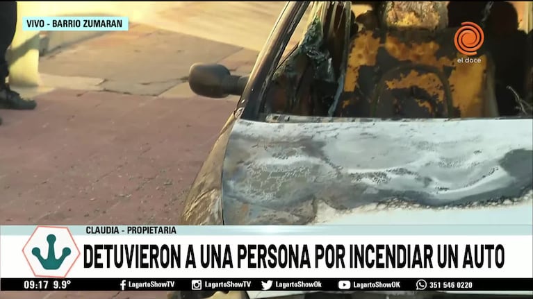 Asegura que un familiar le prendió fuego el auto