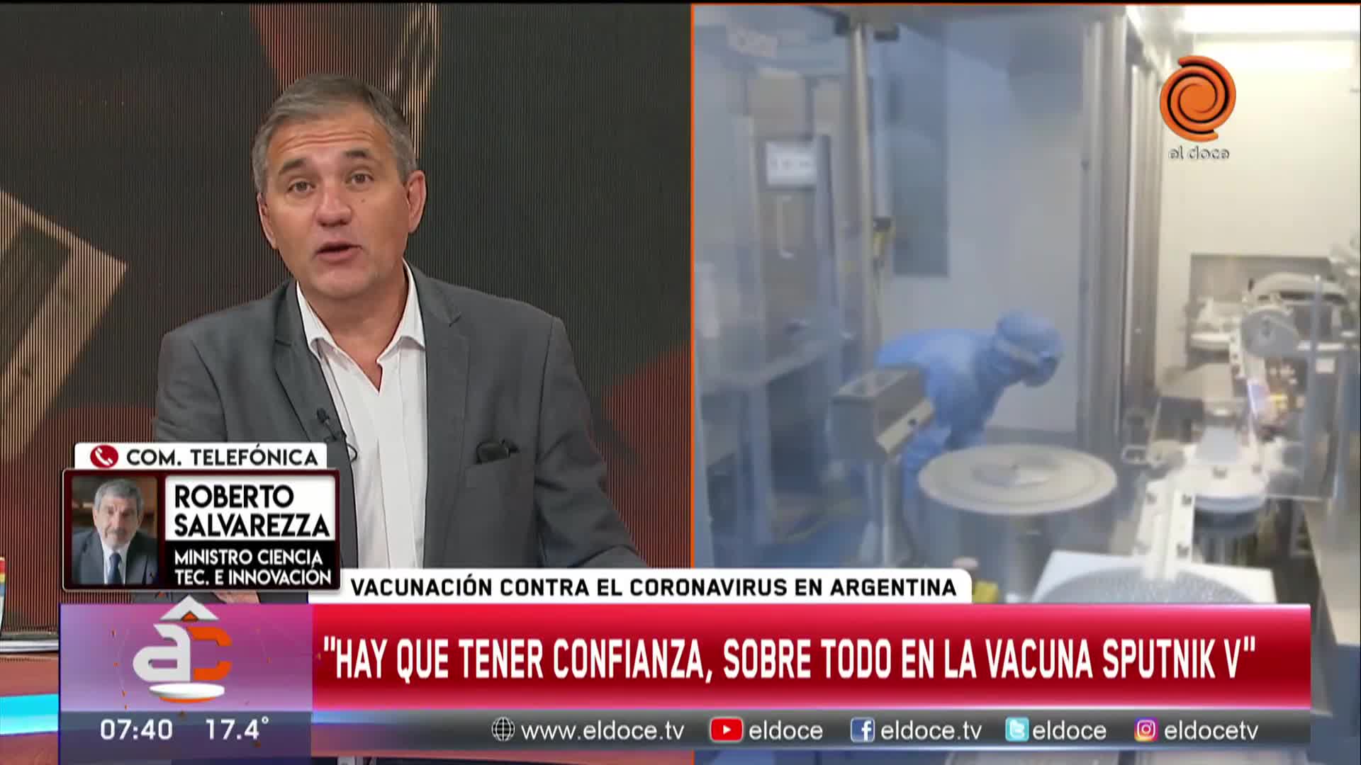 El ministro de Ciencia: "Hay que tener confianza, sobre todo en la Sputnik V"