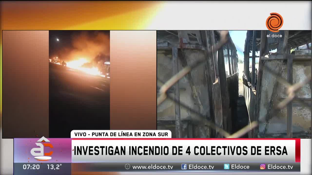 El incendio de cuatro colectivos en ERSA