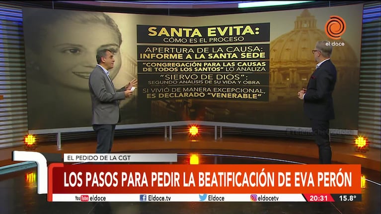 ¿Evita santa? El pedido que le hará la CGT al Papa Francisco