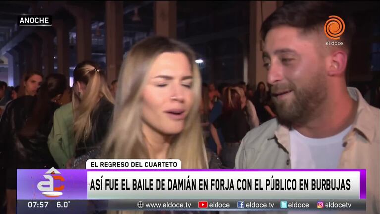 La vuelta de Damián: así fue el baile con burbujas