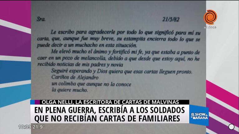 Malvinas: la mujer que escribía cartas a los soldados