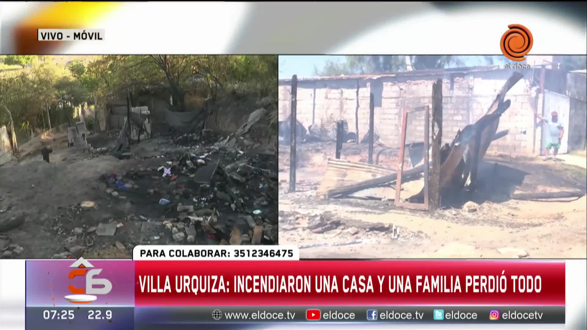 El fuego arrasó una casa y una familia perdió todo