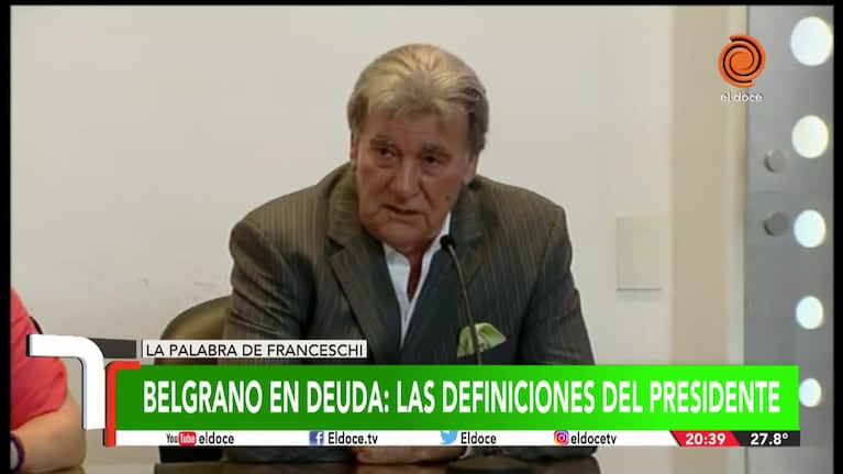 Franceschi y el presente de Belgrano: "Es una irresponsabilidad hablar ahora de elecciones"