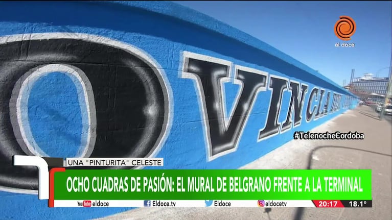 El súper mural de Belgrano frente a la terminal