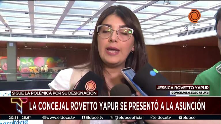 Rovetto Yapur fue a jurar como concejal pero no se lo admitieron